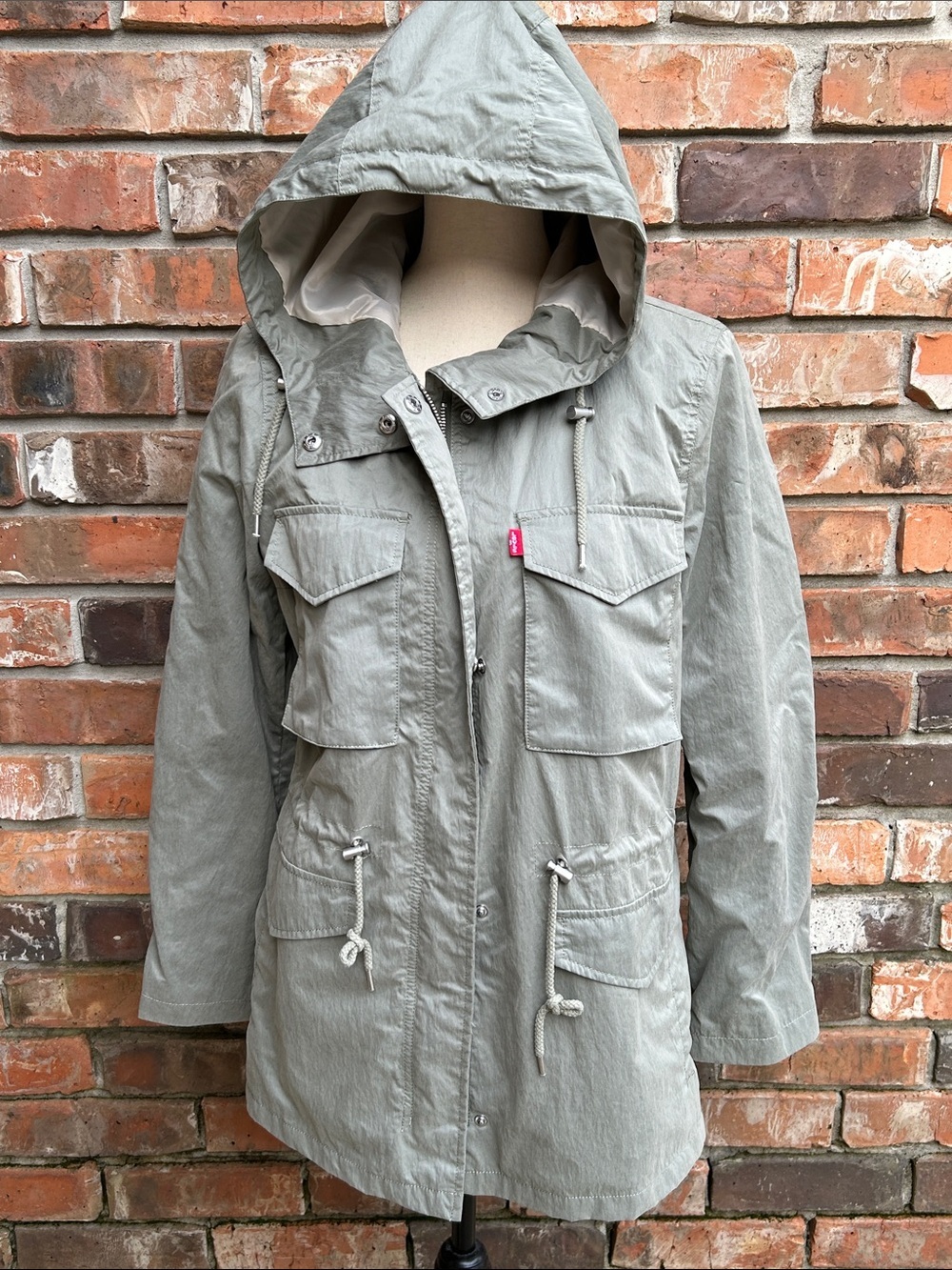 Levi's Light Gray Hooded Utility Anorak Jacket - Women's